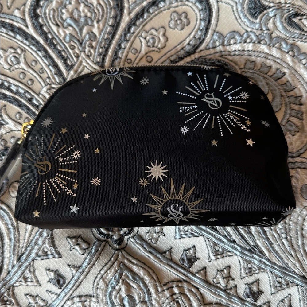 Victoria's Secret Black and Gold Star Cosmetic Bag Set NWT - Picture 6 of 8